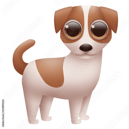 Dog Jack Russell Terrier isolated on white background. Digital illustration.