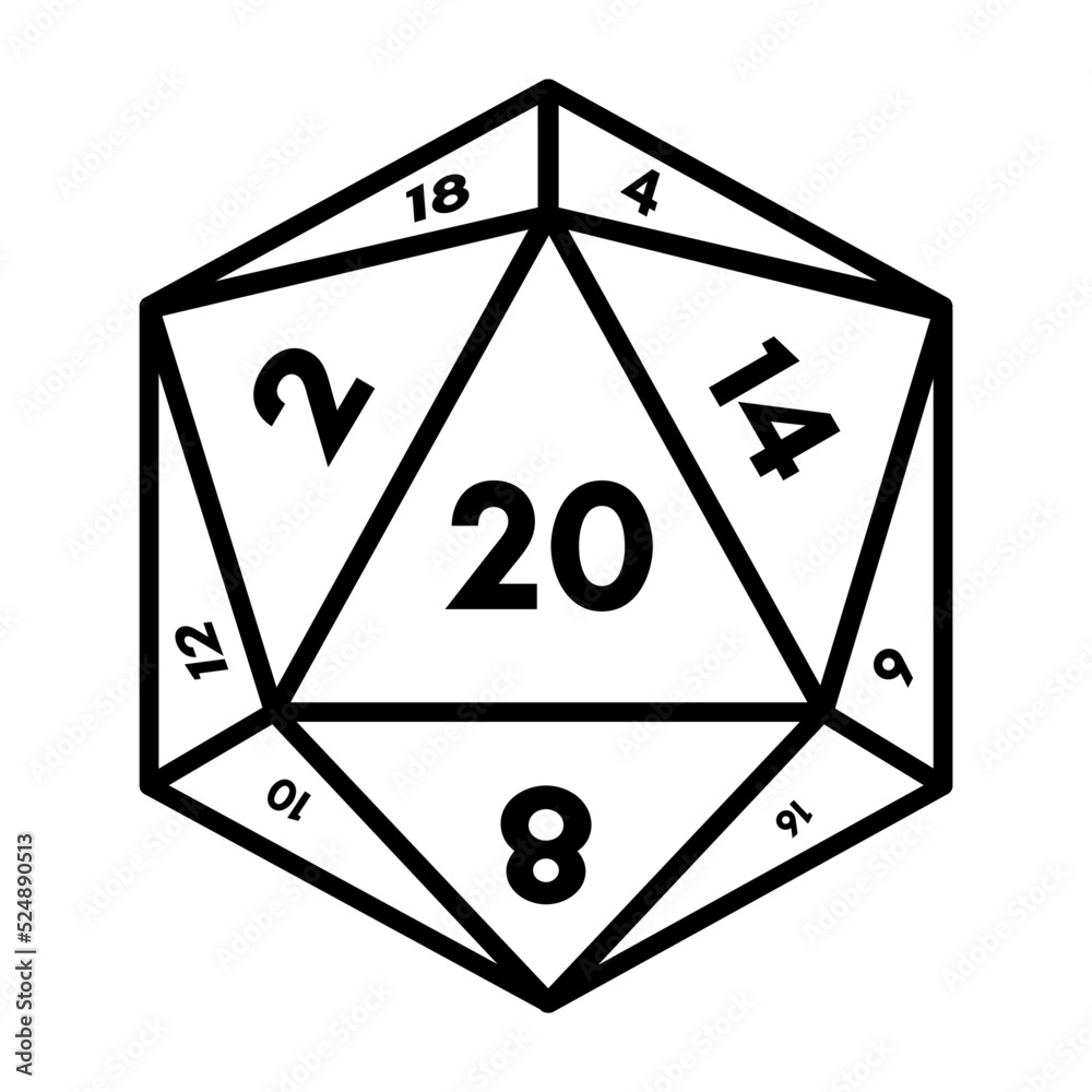 dice d20, dice rpg Stock Vector