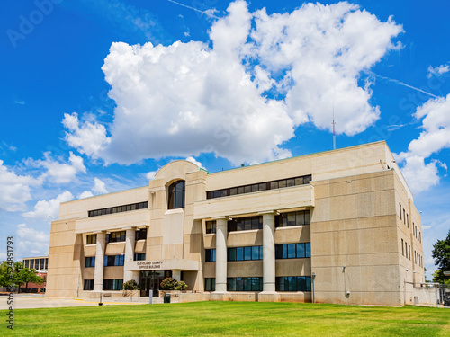 Sunny exterior view of Cleveland County Office Building