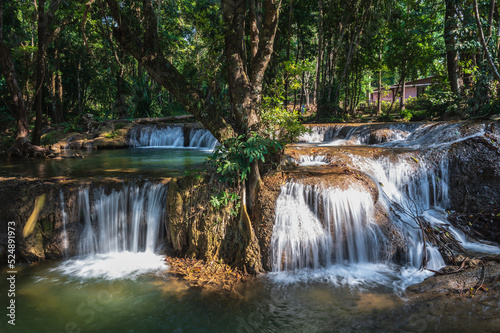 Beautiful Kroeng Krawia Waterfall at kanchanaburi city thailand