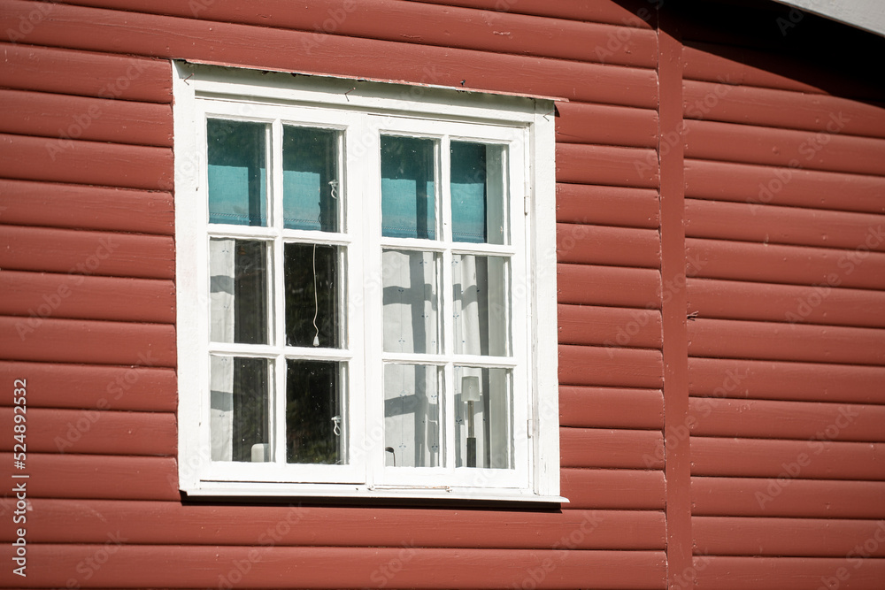 window with red shutters, åre, jämtland, sweden, sverige, sommar, årstid,norrland window with red shutters, åre, jämtland, sweden, sverige, sommar, årstid,norrland