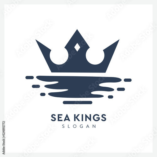 CROWN AND SEA LOGO FOR GAME INDUSTRY OR COMPANY