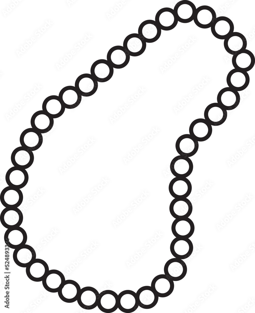 Pearl necklace, black and white clipart Pearl necklace, black and white clipart