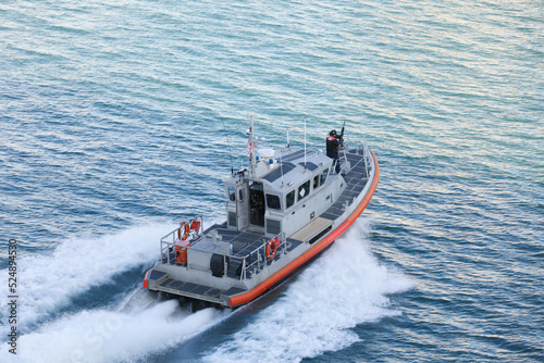 US Coast Guard boat providing security, , Florida, USA photo