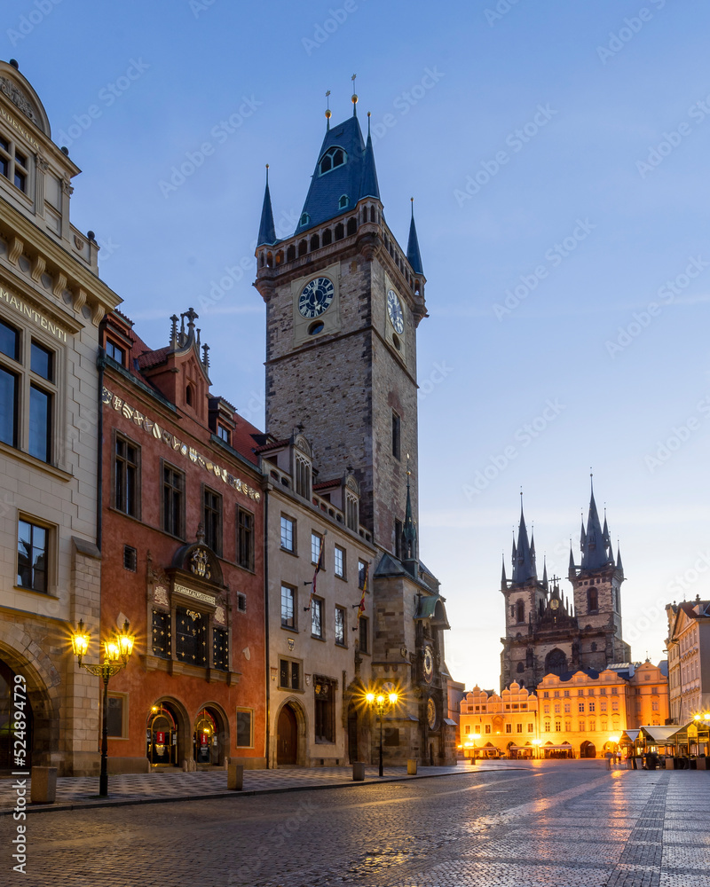 The Famous Astronomical Clock in Prague City