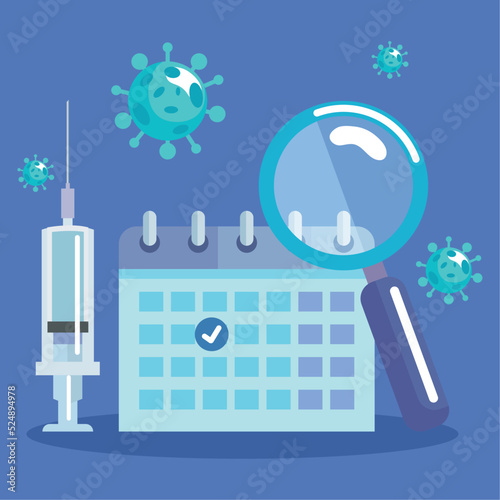 vaccine covid19 virus with calendar
