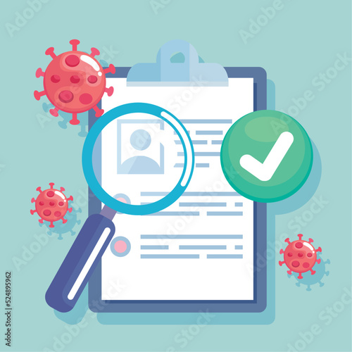 clipboard with covid19 virus