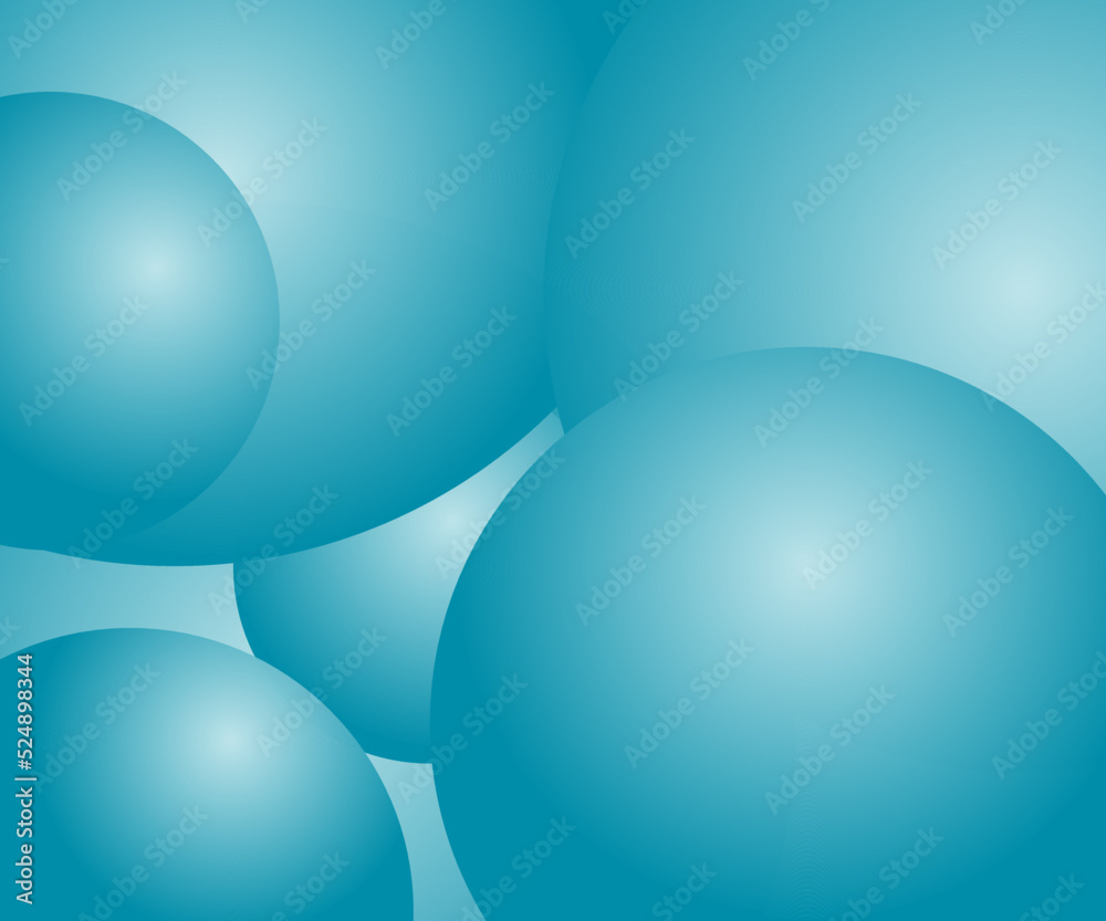 Blue blurry abstract texture with round surround spheres
