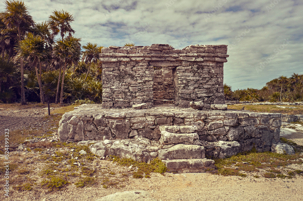 Remains of a small building dating back to the Mayan civilization