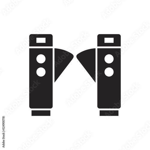 Turnstile icon. Flap barrier, gate. Vector icon isolated on white background.