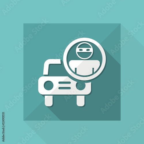 Vector illustration of car's thief single isolated icon