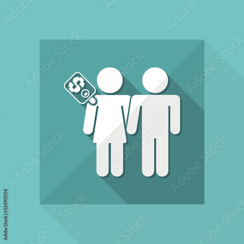 Vector illustration of female prostitution concept isolated icon