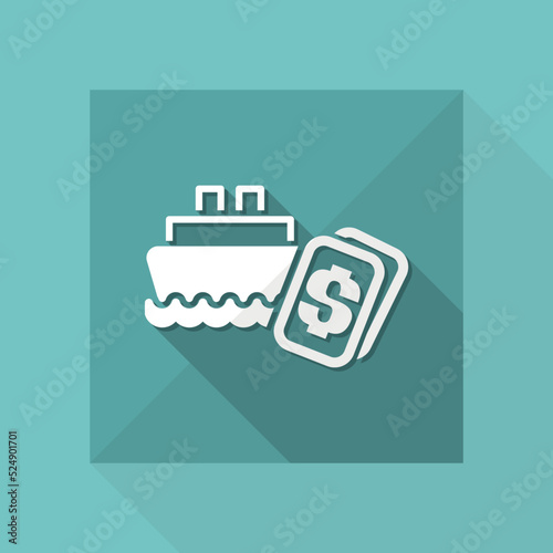 Vector illustration of single isolated navy cost icon