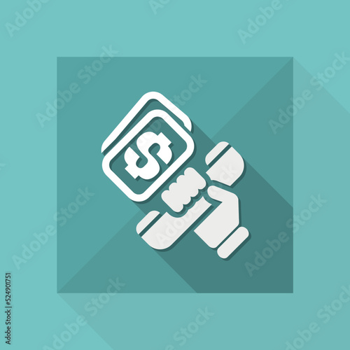 Vector illustration of single isolated phone cost icon