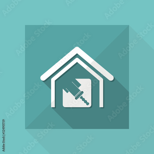 Vector illustration of single house paint icon