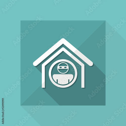Vector illustration of single isolated home thief icon