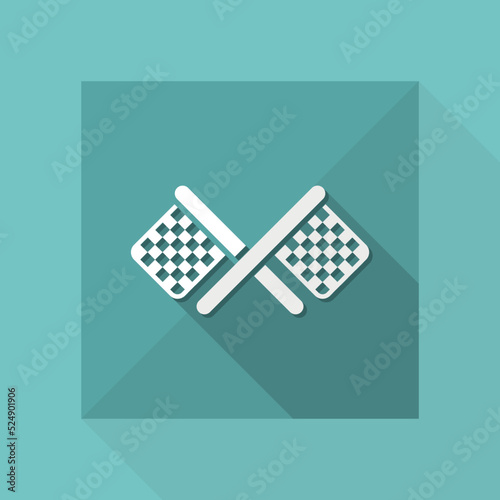 Vector illustration of single isolated race flag icon