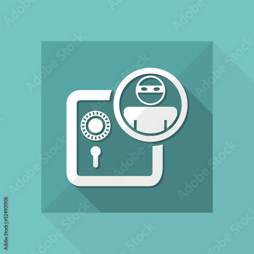 Vector illustration of single isolated thief bank icon