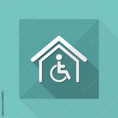 Vector illustration of single isolated handicap home icon