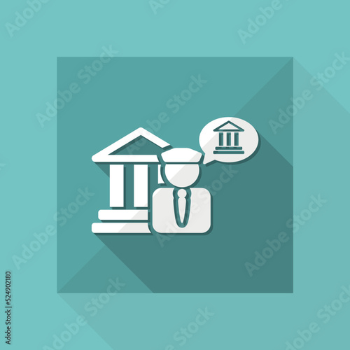 Vector illustration of single isolated museum guide icon