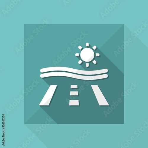 Vector illustration of single isolated sea road icon