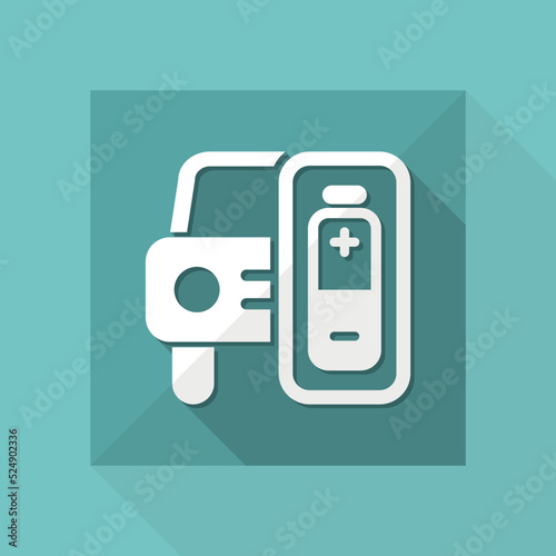 Vector illustration of single isolated electric car icon