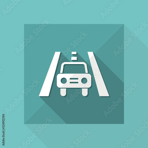 Vector illustration of single isolated road car icon