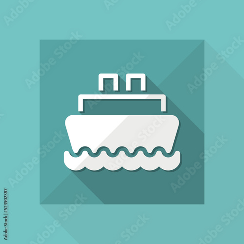 Vector illustration of single isolated boat icon