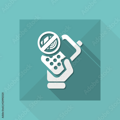 Vector illustration of single isolated phone mute icon