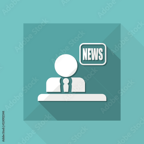Vector illustration of single isolated tv news icon