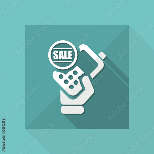 Vector illustration of single isolated sale phone icon