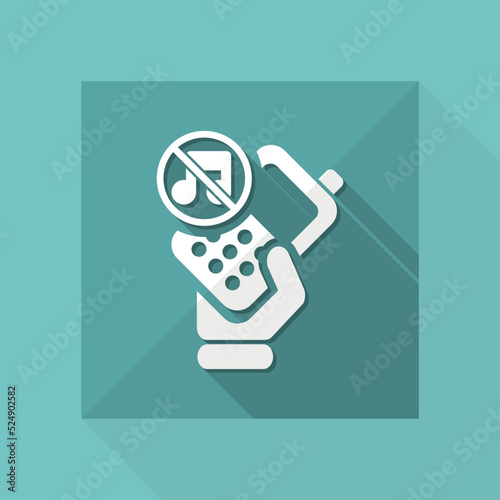 Vector illustration of single isolated mute phone icon