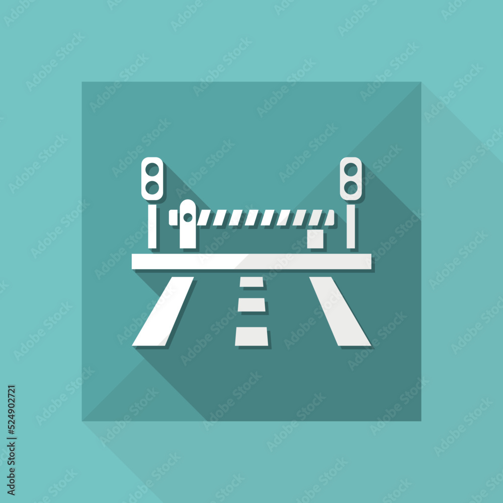 Vector illustration of road and level crossing icon Vector illustration of road and level crossing icon