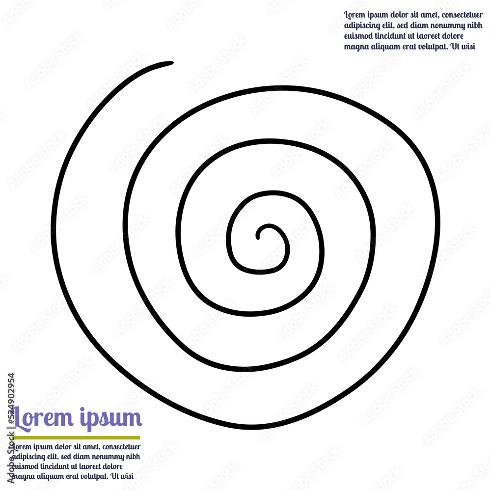 Doodle swirl, curly line, tornado sign isolated on white background.