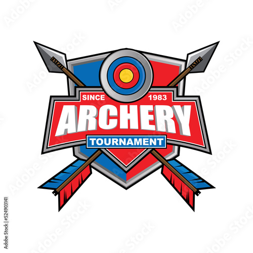 Logo design template with Archery theme, for team, club or event