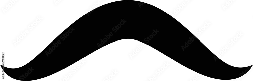 Moustache icon vector isolated on white background