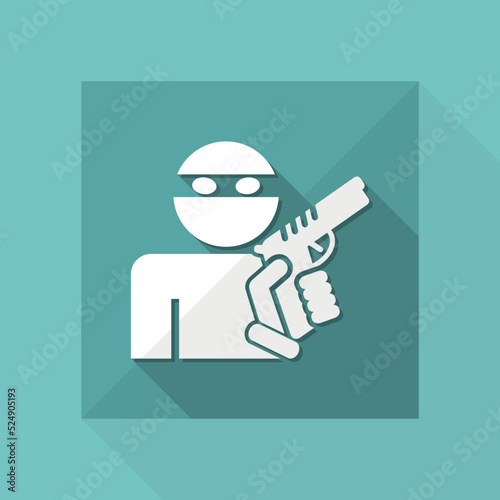 Thief armed - Vector flat icon