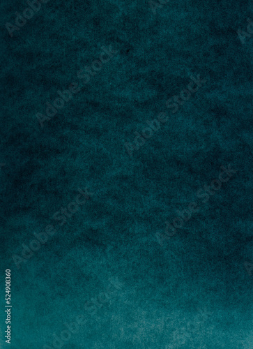 Rough texture overlay. Grain noise. Uneven photo editor layer. Teal blue black color glowing weathered paper surface dark copy space illustration abstract background.