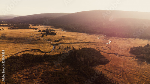 Góry Izerskie - Widok z drona na rzekę Izerka - Polskie góry - Dolnyslask 