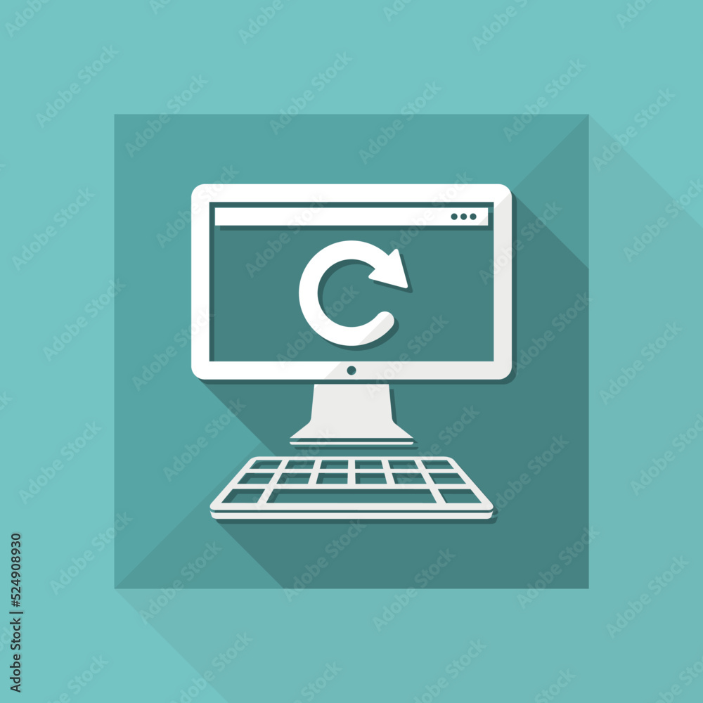 Updates computer - Flat minimal icon Updates computer - Flat minimal icon