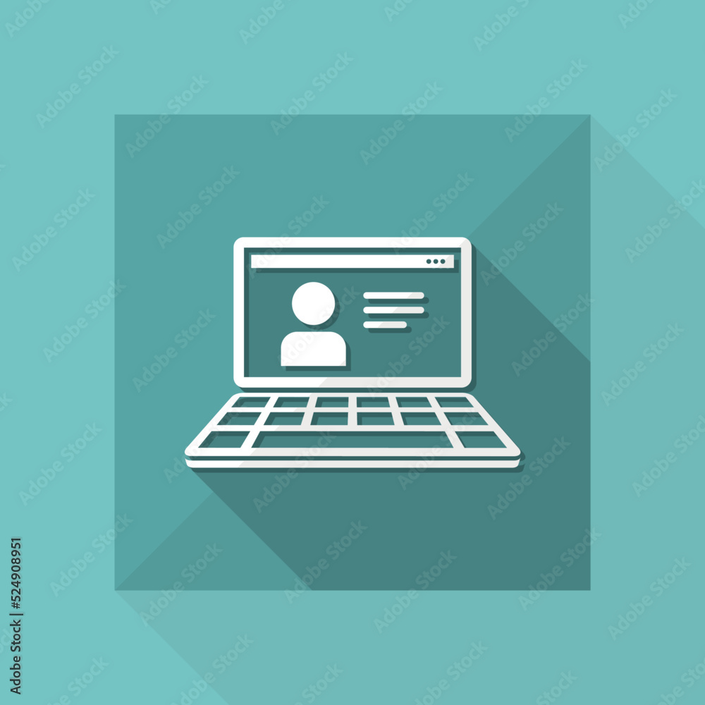 Computer account - Flat minimal icon Computer account - Flat minimal icon