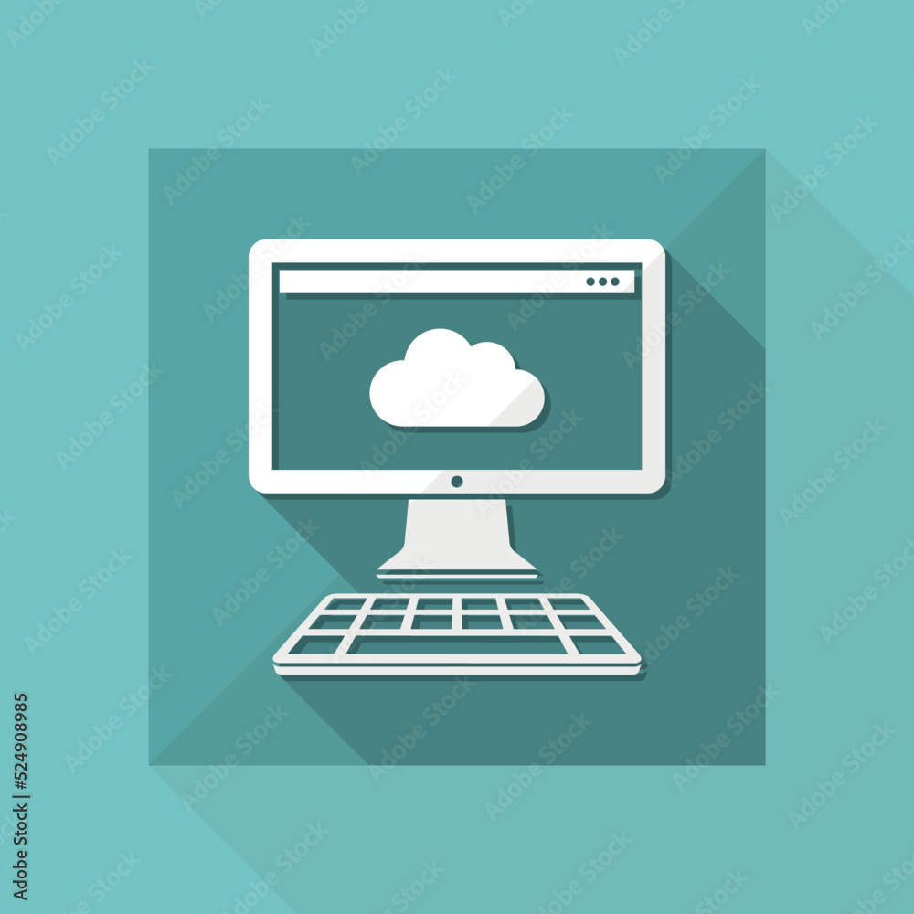 Cloud computing - Flat minimal icon Cloud computing - Flat minimal icon