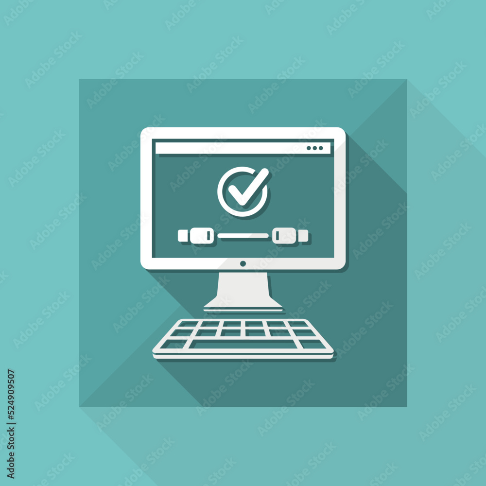 Checking usb connect to pc - Vector flat minimal icon Checking usb connect to pc - Vector flat minimal icon
