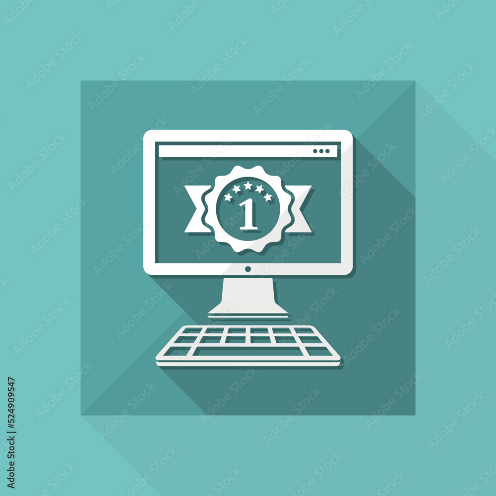 Best computer desktop awards - Vector flat minimal icon Best computer desktop awards - Vector flat minimal icon
