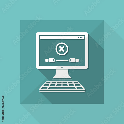 Error cable connection to computer - Vector flat minimal icon