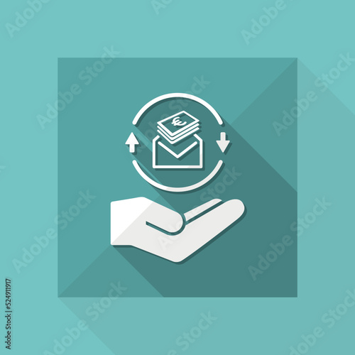 Envelope containing Euro - Minimal modern flat icon
