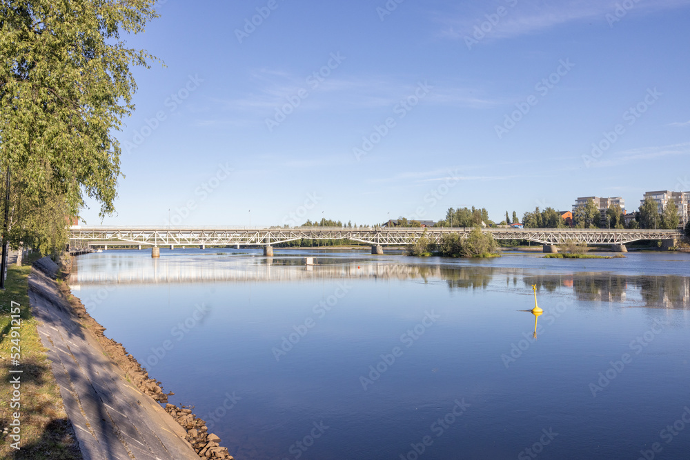Bridge over Skellefteå river,,Skellefteå,Västerbottens county,Sweden,scandinavia,Europe