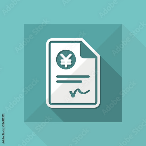 Payment document - Yen - Vector icon