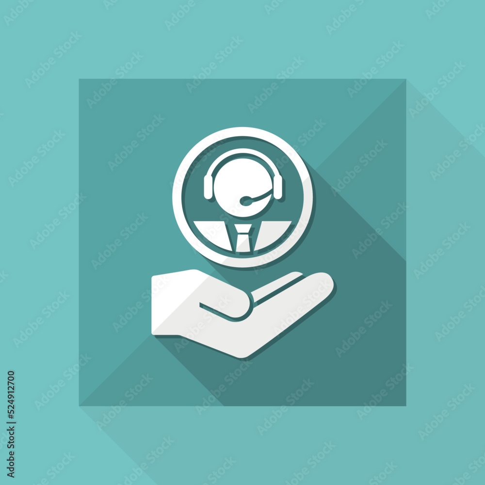 Phone assistance - Vector web icon Phone assistance - Vector web icon