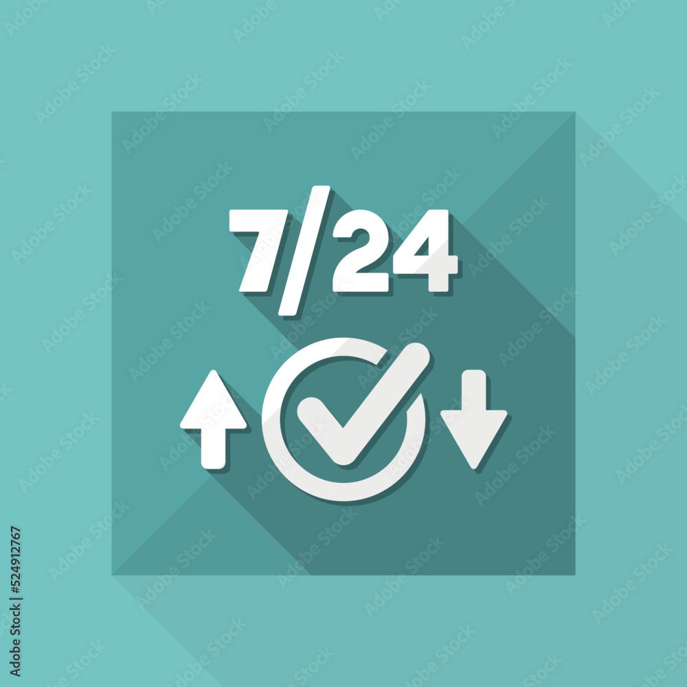 Check 7/24 transfer services - Vector web icon Check 7/24 transfer services - Vector web icon